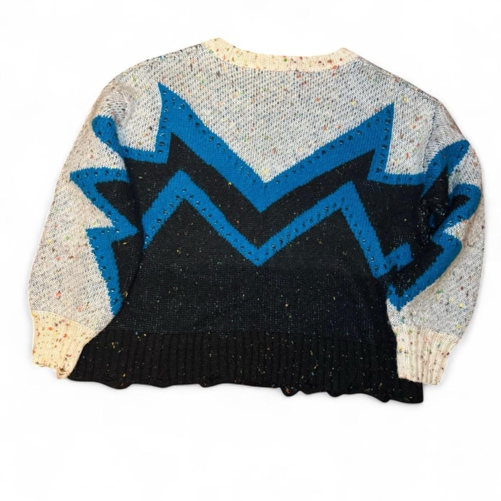 NEW Wildfox Retro Indie Boho Distressed Speckled Knit Ugly Sweater — SMALL - Picture 5 of 5